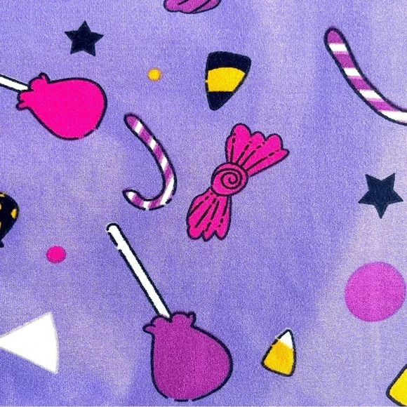 Lularoe Halloween Candy Corn Lollipops Canes Purple Leggings- One Size (OS) - Picture 5 of 5